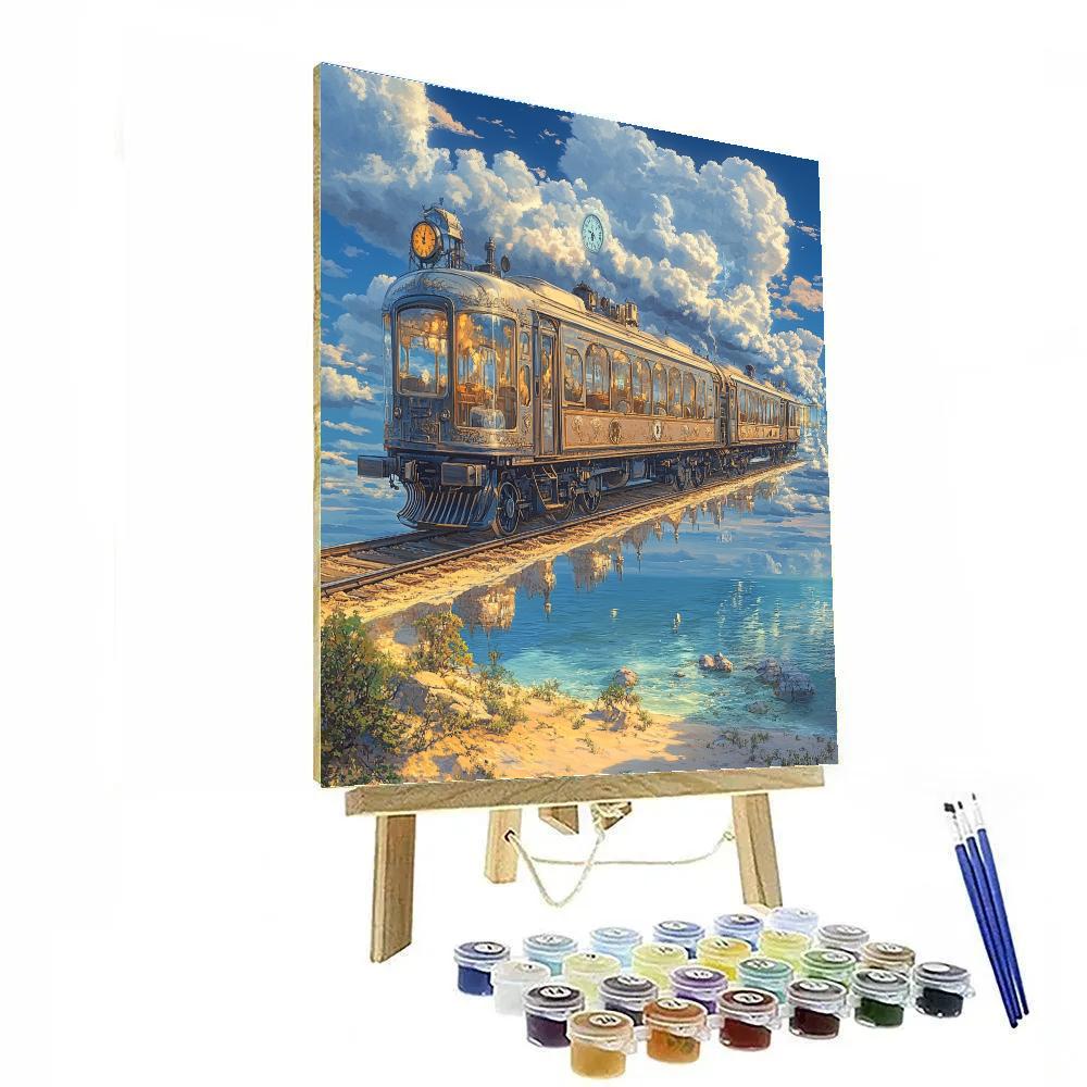 Salvador Dali Inspired Surreal Train Journey paint by number