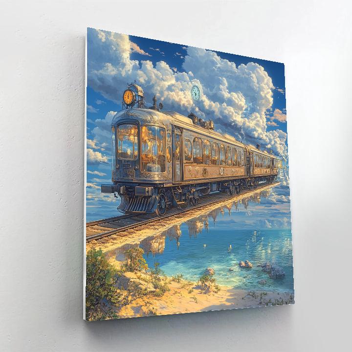 Salvador Dali Inspired Surreal Train Journey paint by number