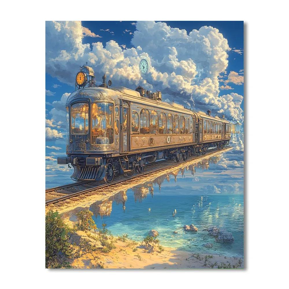 Salvador Dali Inspired Surreal Train Journey paint by number