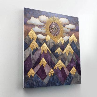 Gustav Klimt Inspired Decorative Mountain Dawn paint by numbers