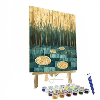 Gustav Klimt Inspired Golden Marsh Reeds Painting by numbers kit