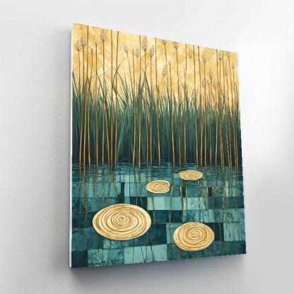 Gustav Klimt Inspired Golden Marsh Reeds Painting by numbers kit