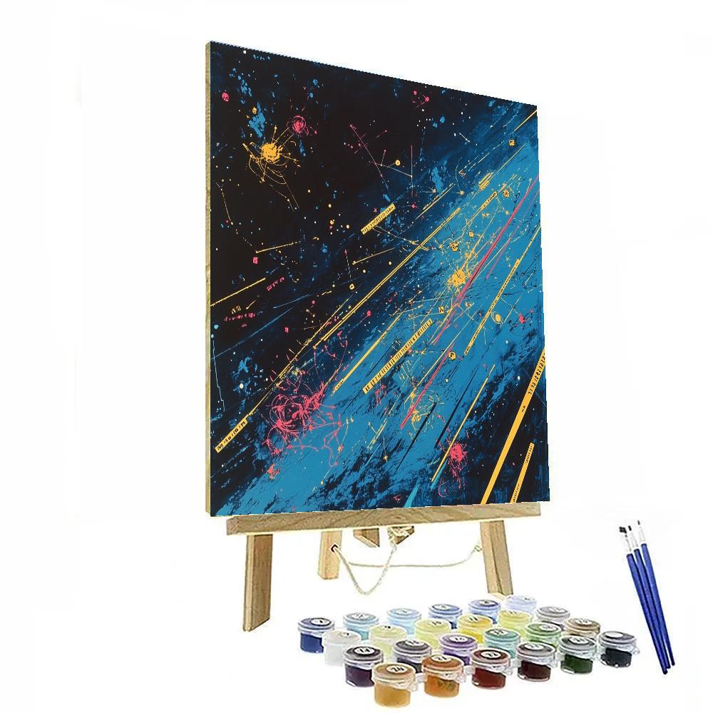 Jean Michel Basquiat Inspired Cosmic Graffiti Constellations DIY paint by numbers