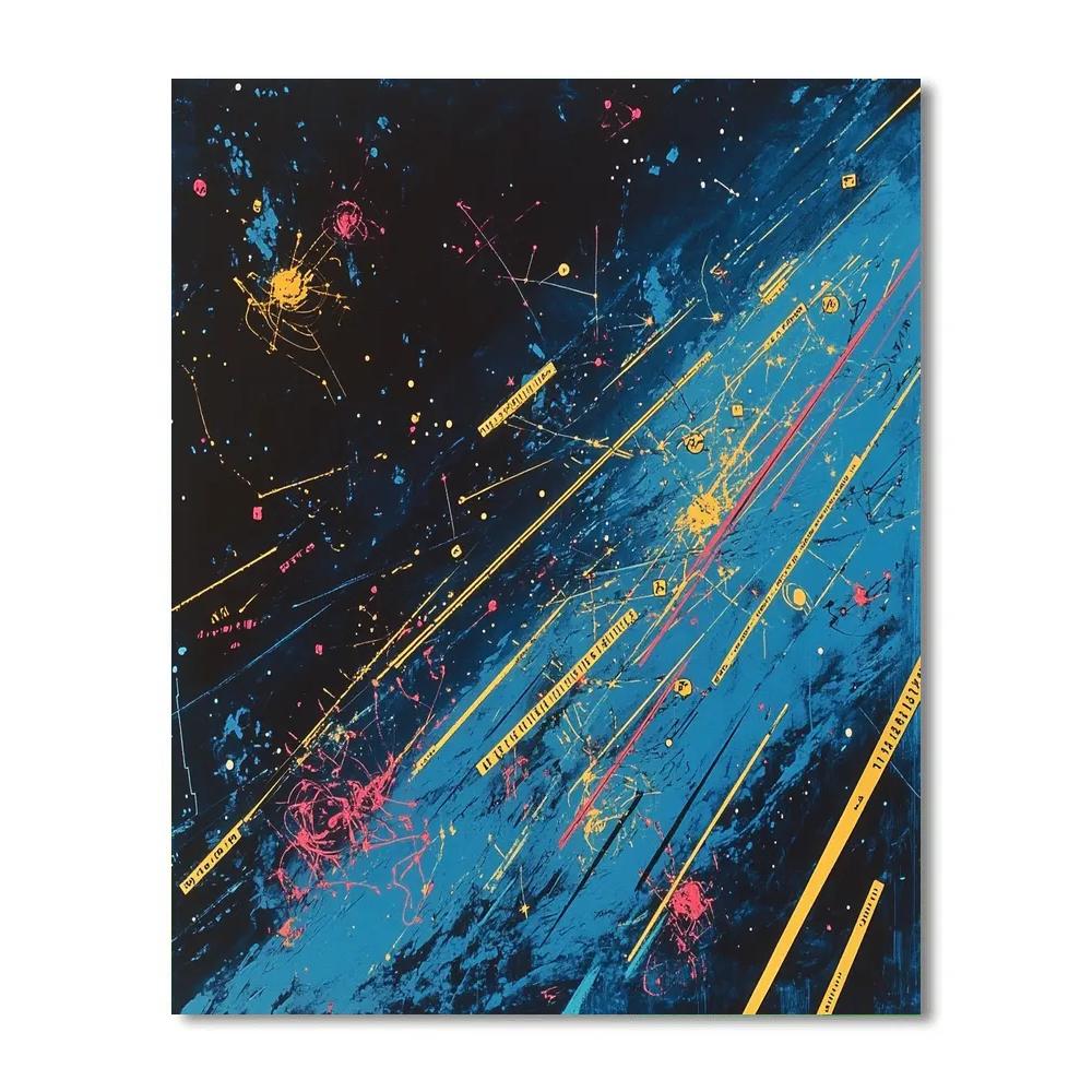 Jean Michel Basquiat Inspired Cosmic Graffiti Constellations DIY paint by numbers