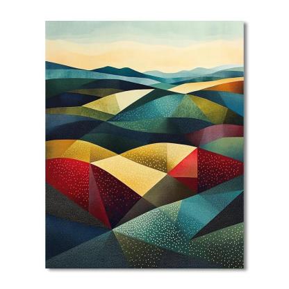 Georges Seurat Inspired Chromatic Fractured Fields painting number kit