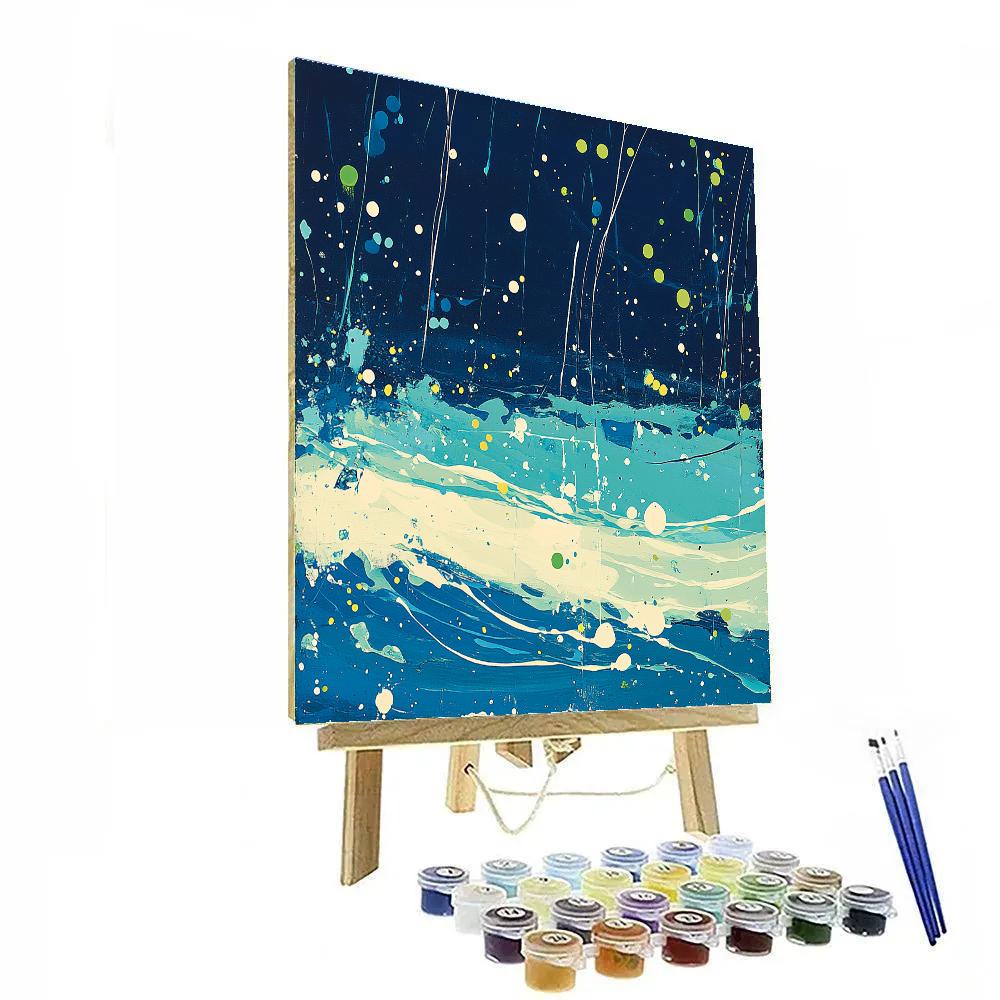 Jackson Pollock Inspired Ocean Wave Energy paint by numbers