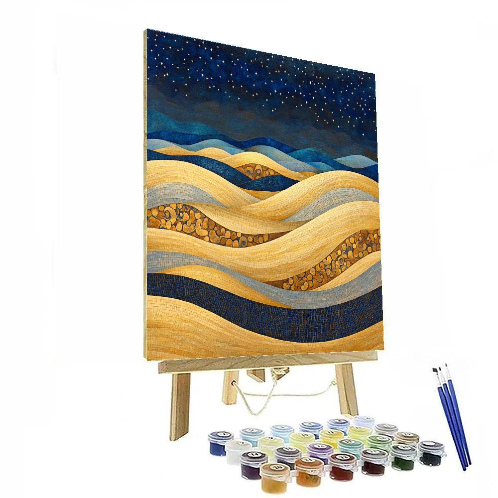 Gustav Klimt Inspired Spiral Desert Dunes Paint by numbers art
