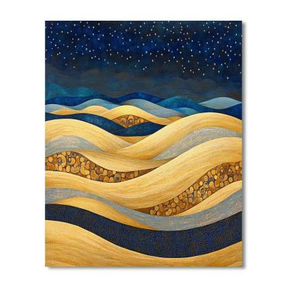Gustav Klimt Inspired Spiral Desert Dunes Paint by numbers art