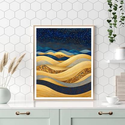 Gustav Klimt Inspired Spiral Desert Dunes Paint by numbers art