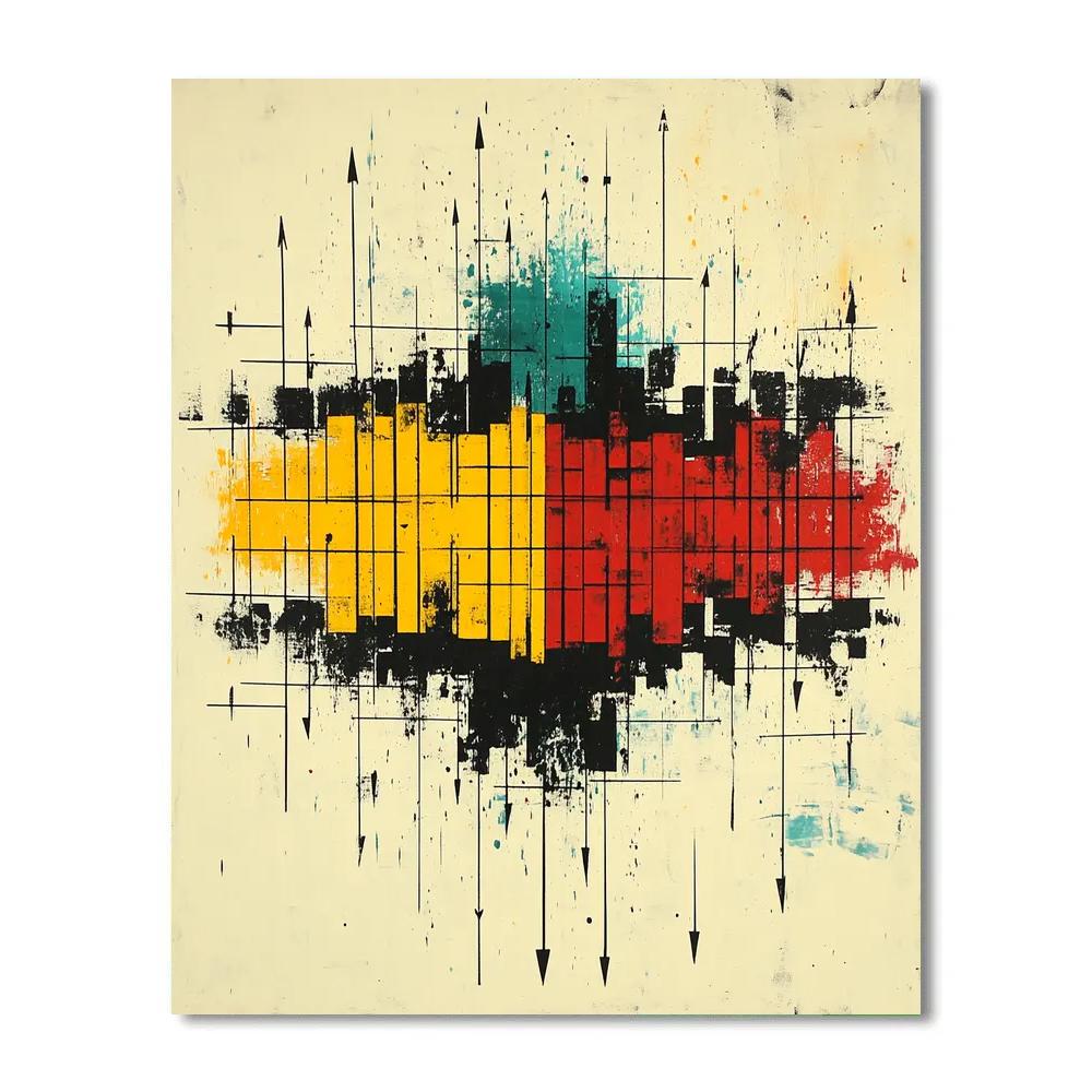 Jean Michel Basquiat Inspired Urban Echo Patterns paint by number
