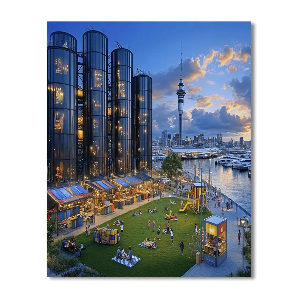Auckland Wynyard Quarter Silo Park Auckland New Zealand Painting by numbers kit