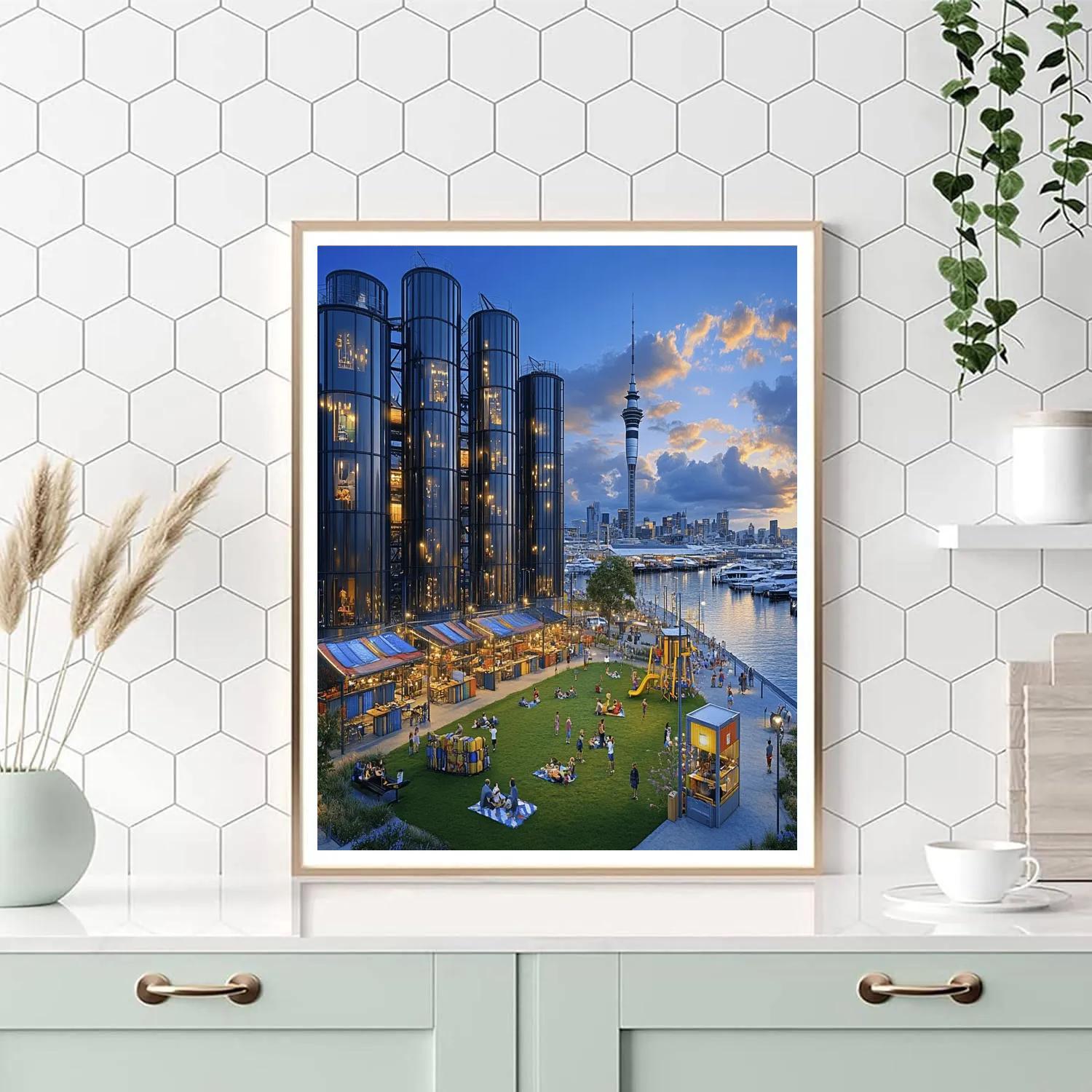 Auckland Wynyard Quarter Silo Park Auckland New Zealand Painting by numbers kit