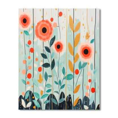 Gustav Klimt Inspired Ornamental Rain Garden Numbered painting kits