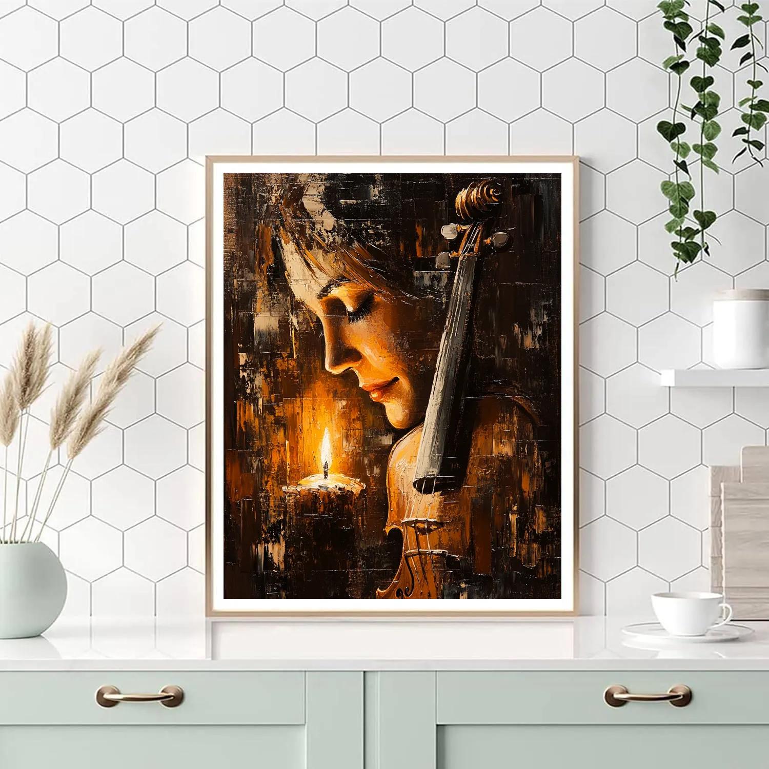 Rembrandt Inspired Portrait Of A Violinist DIY paint by numbers