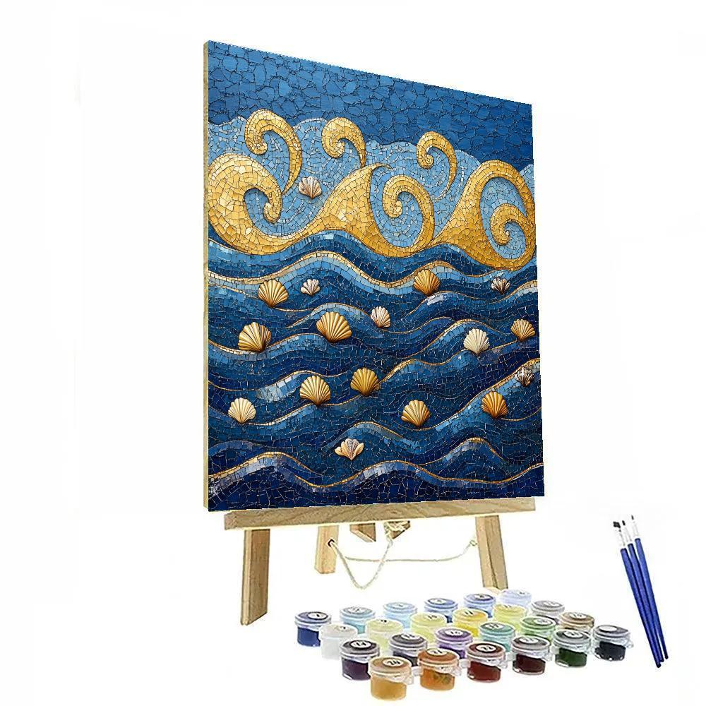 Gustav Klimt Inspired Gilded Ocean Swell paint by color