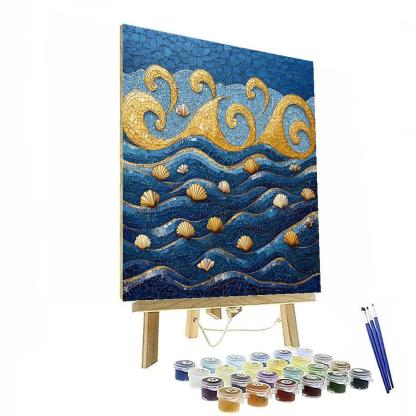 Gustav Klimt Inspired Gilded Ocean Swell paint by color