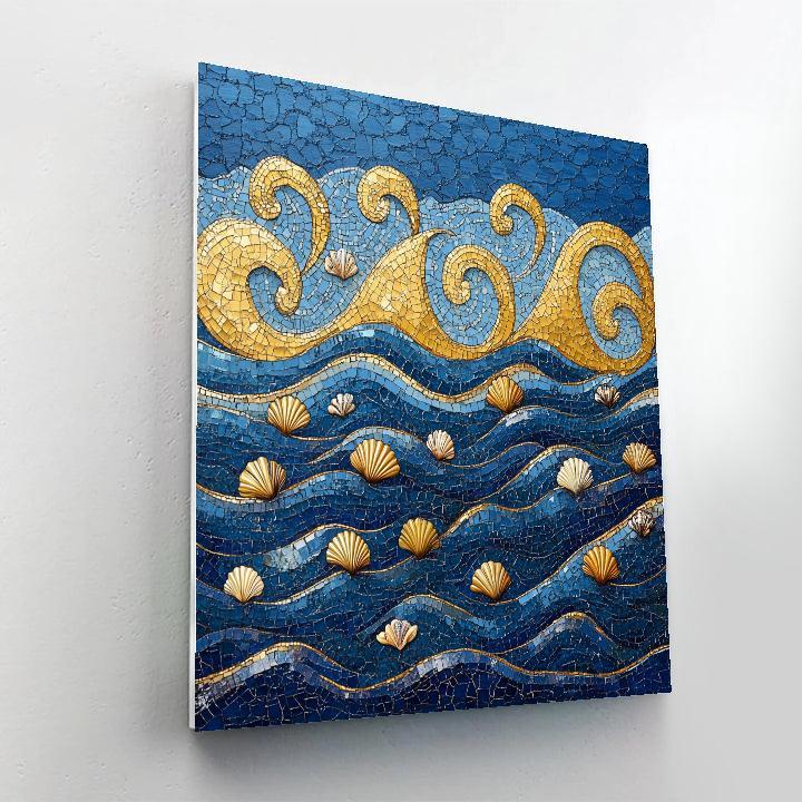 Gustav Klimt Inspired Gilded Ocean Swell paint by color