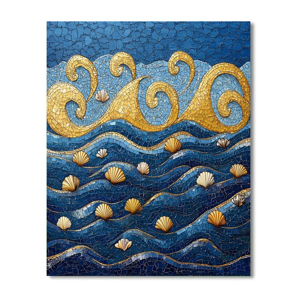 Gustav Klimt Inspired Gilded Ocean Swell paint by color