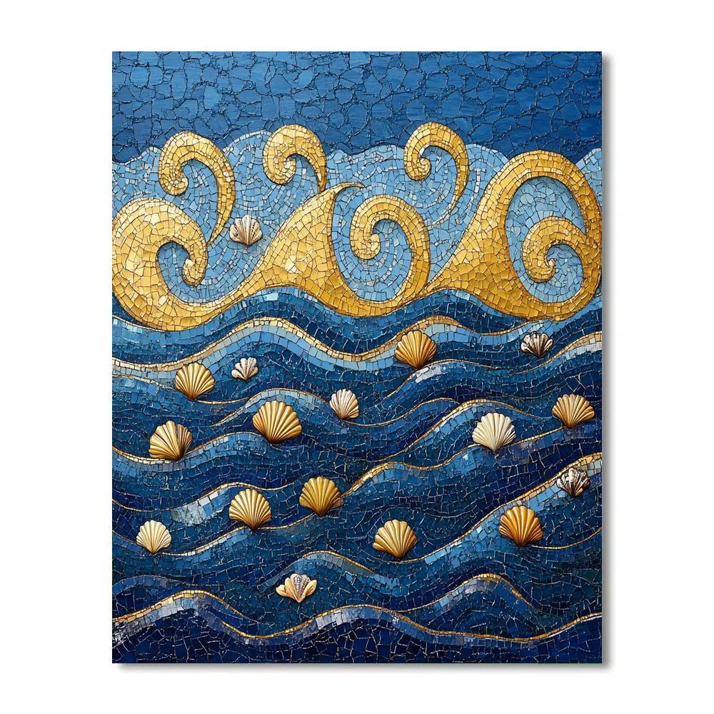 Gustav Klimt Inspired Gilded Ocean Swell paint by color