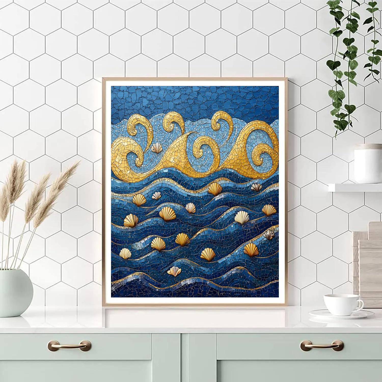 Gustav Klimt Inspired Gilded Ocean Swell paint by color