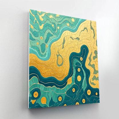 Gustav Klimt Inspired Golden River Delta paint by number