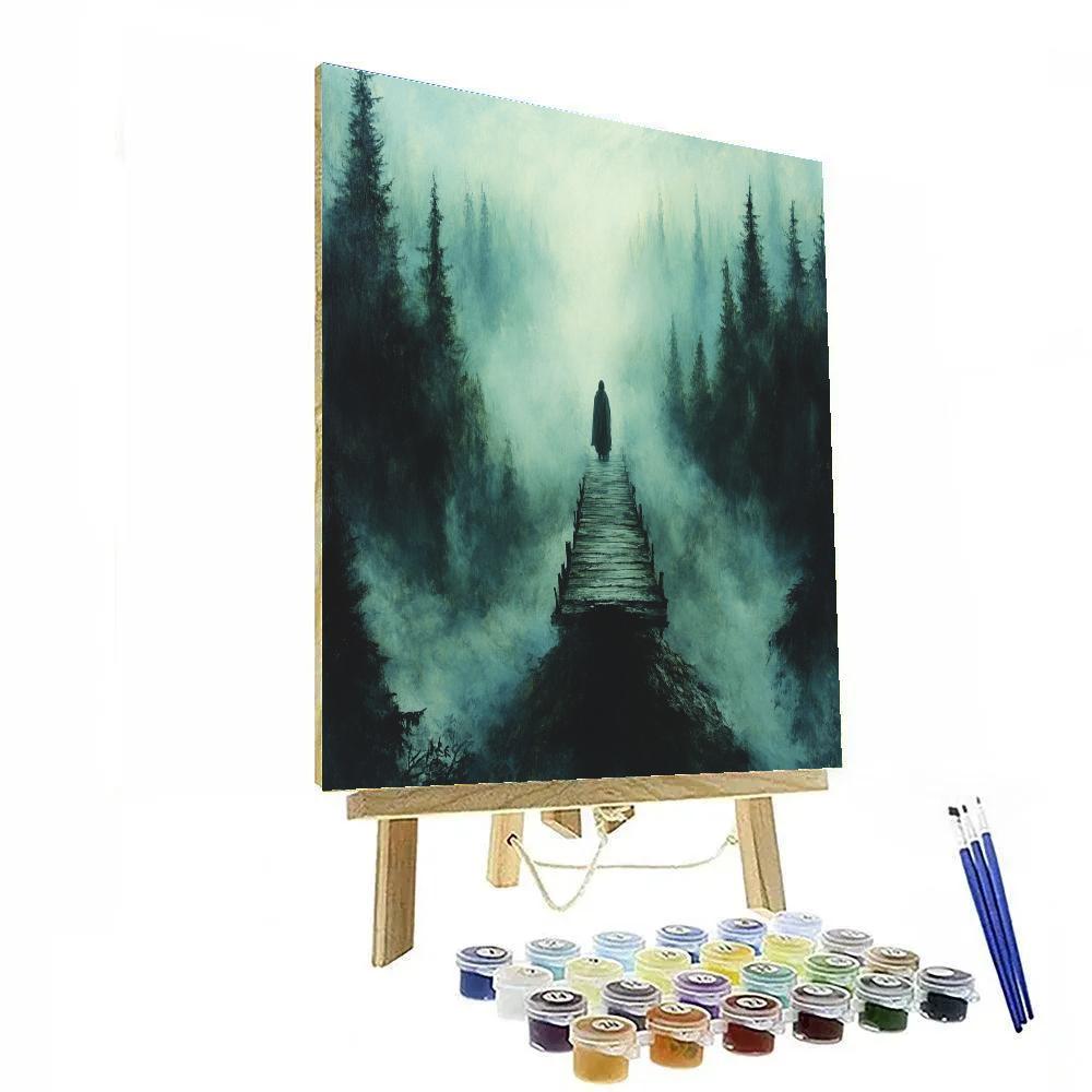 Caspar David Friedrich Inspired Foggy Forest Crossing DIY paint by numbers