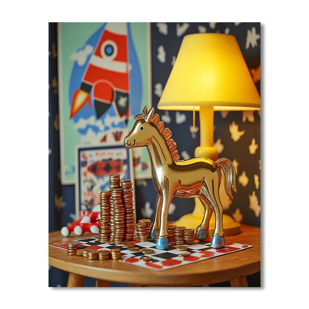 Hamm Coin Bank Game Table Disney Inspired paint by numbers