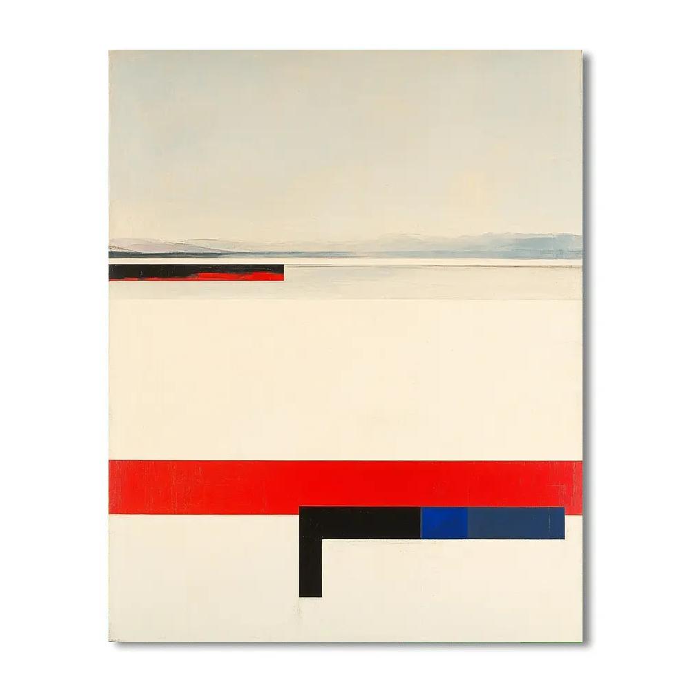 Kazimir Malevich Inspired Silence Of The Red Horizon paint by numbers
