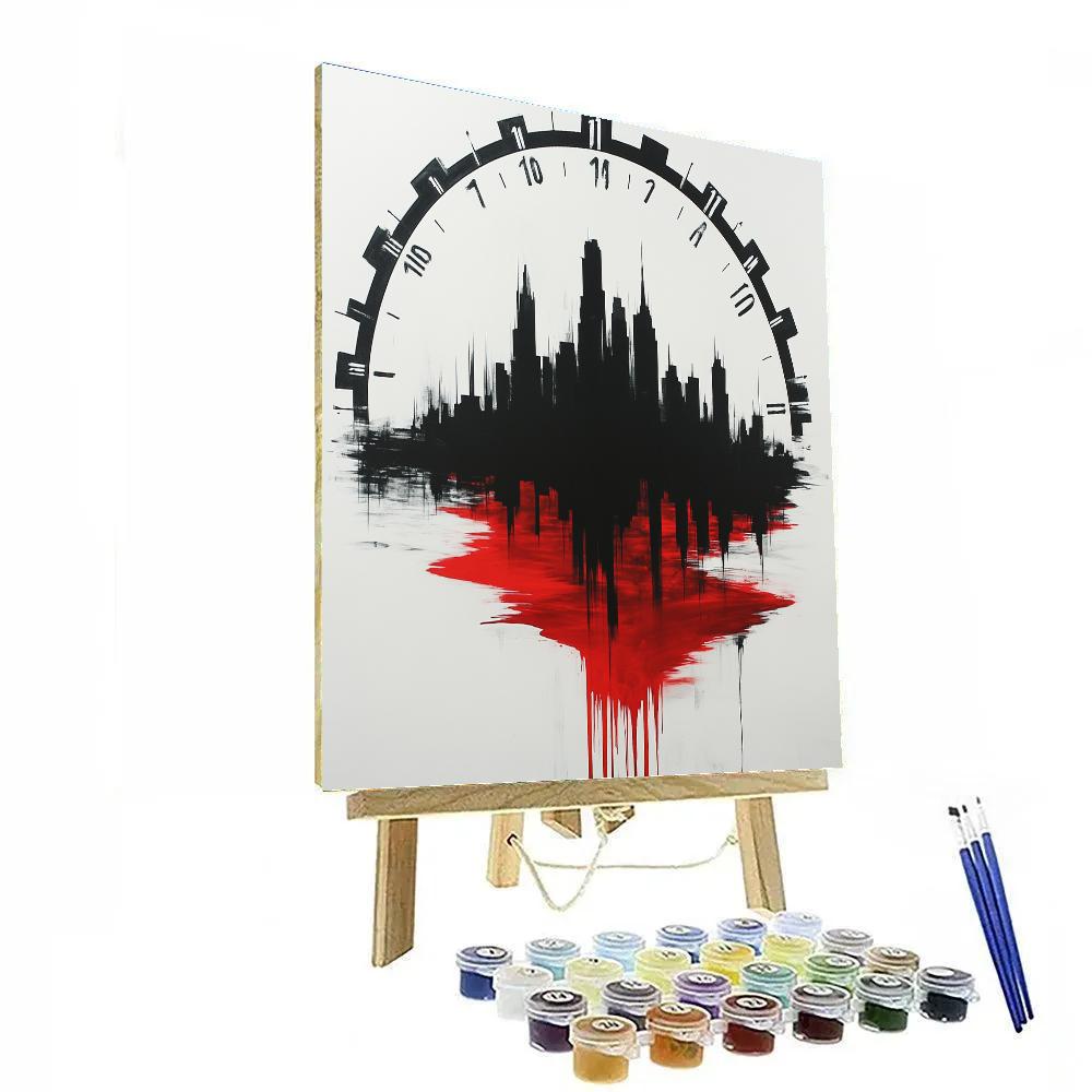 Banksy Inspired Melting City Climate Clock Painting by numbers kit