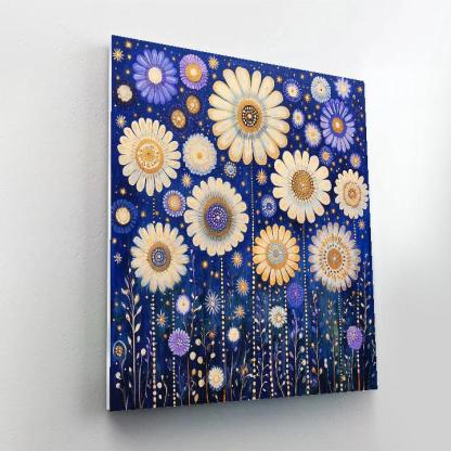 Gustav Klimt Inspired Starflower Constellation Field Number painting