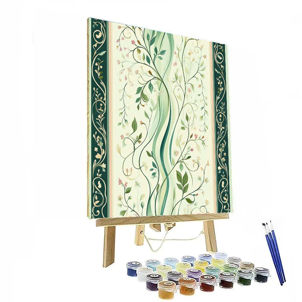 Alphonse Mucha Inspired Symphony Of Flowing Vines Numbered painting kits