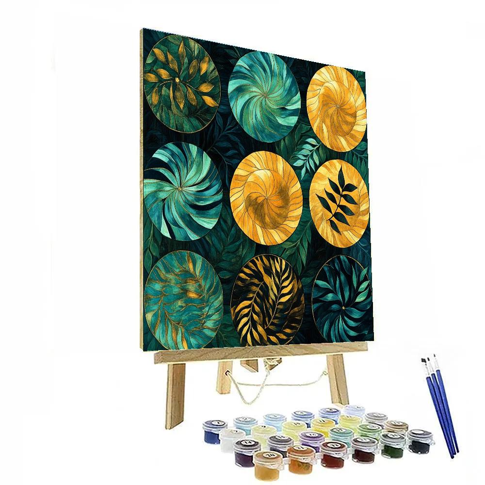 Gustav Klimt Inspired Mosaic Rainforest Canopy painting number kit