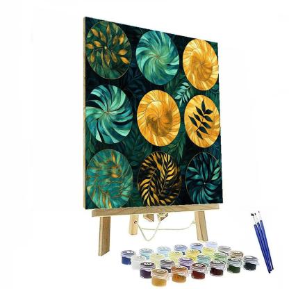 Gustav Klimt Inspired Mosaic Rainforest Canopy painting number kit