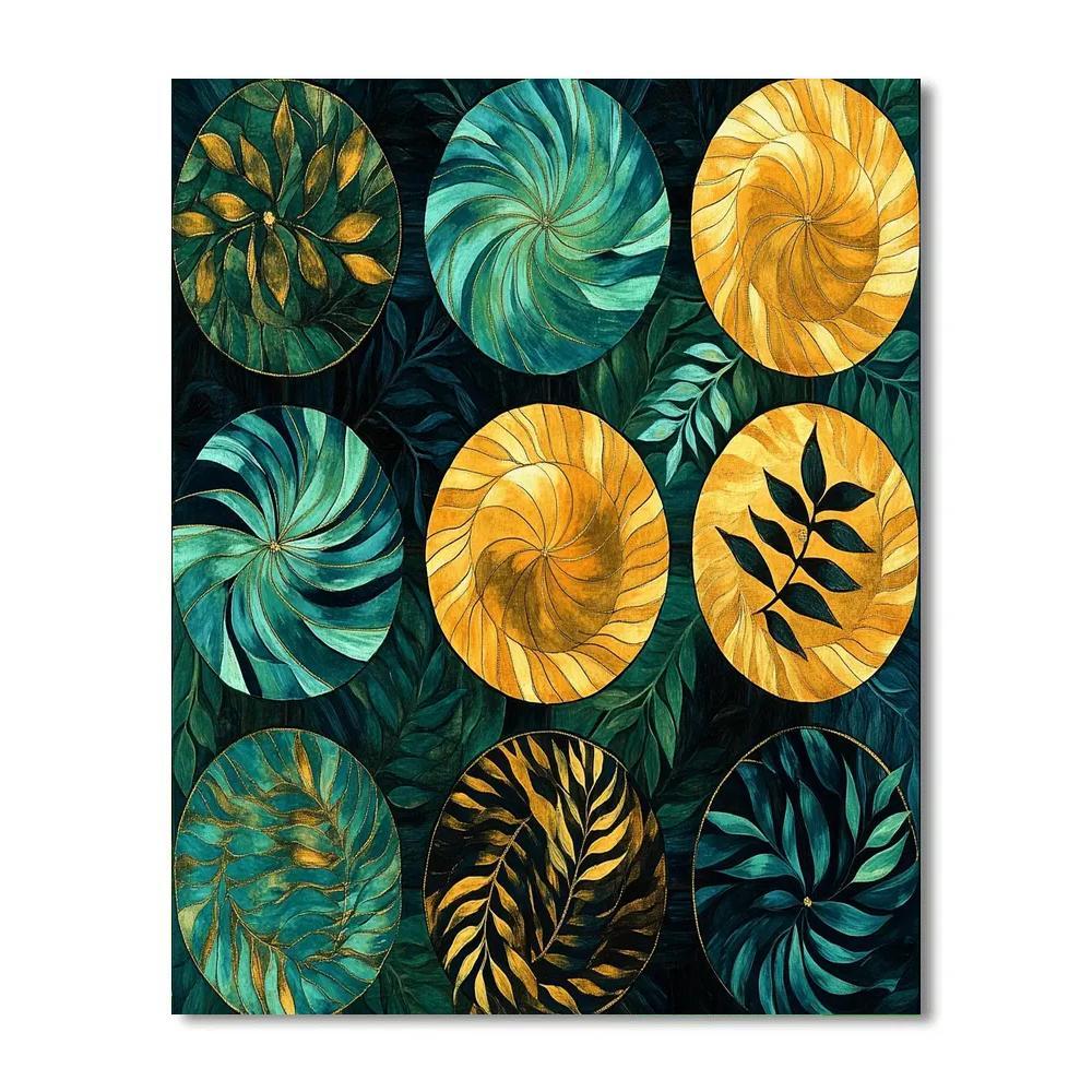 Gustav Klimt Inspired Mosaic Rainforest Canopy painting number kit