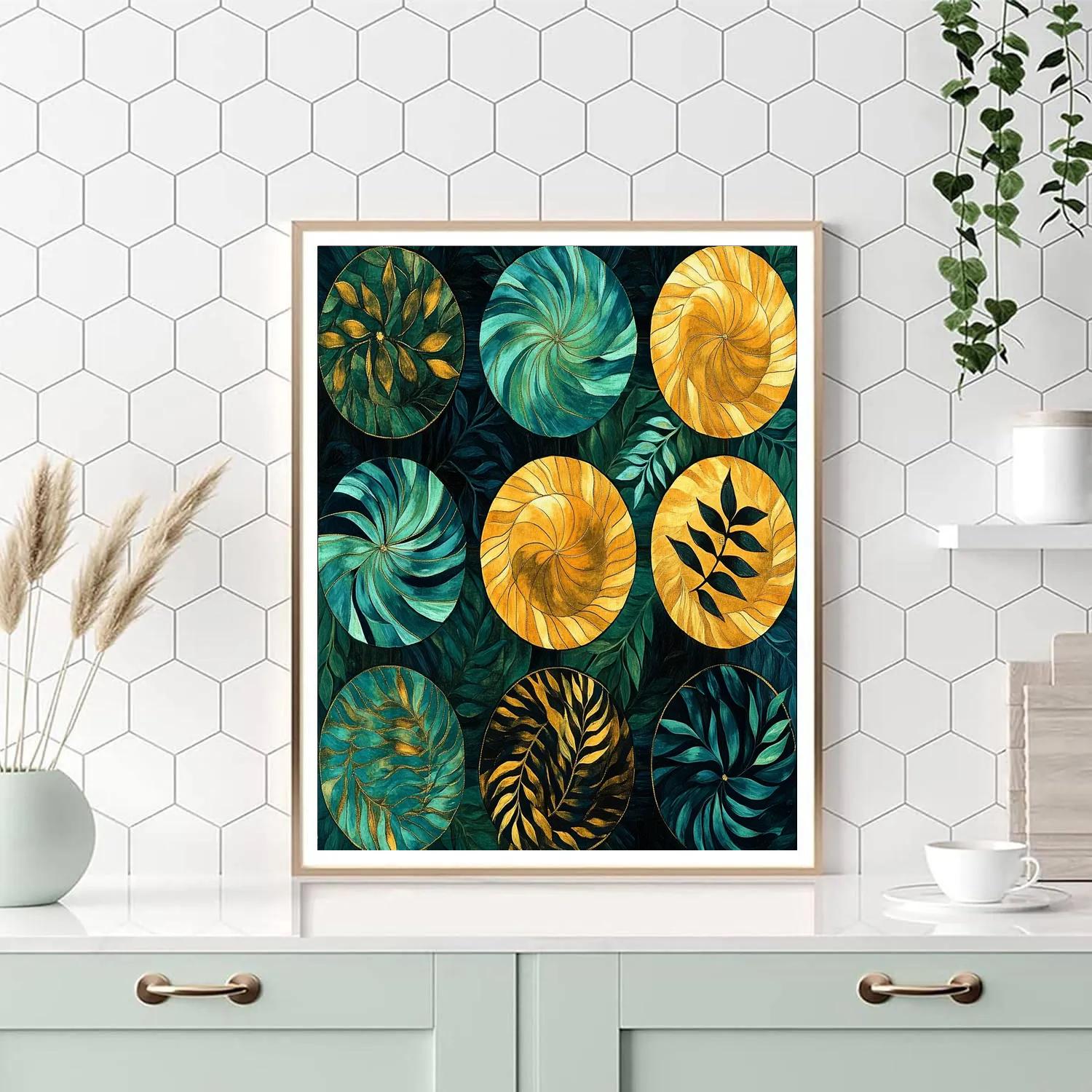 Gustav Klimt Inspired Mosaic Rainforest Canopy painting number kit