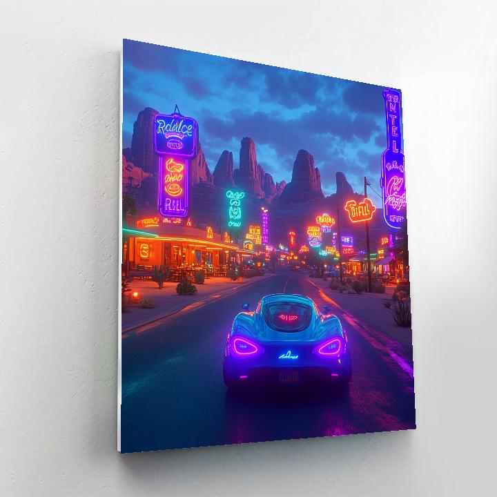 Sally Radiator Springs Neon Cruise Disney Inspired Numbered painting kits