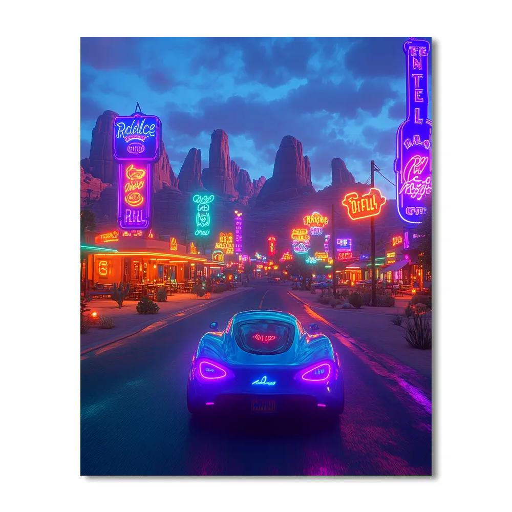 Sally Radiator Springs Neon Cruise Disney Inspired Numbered painting kits