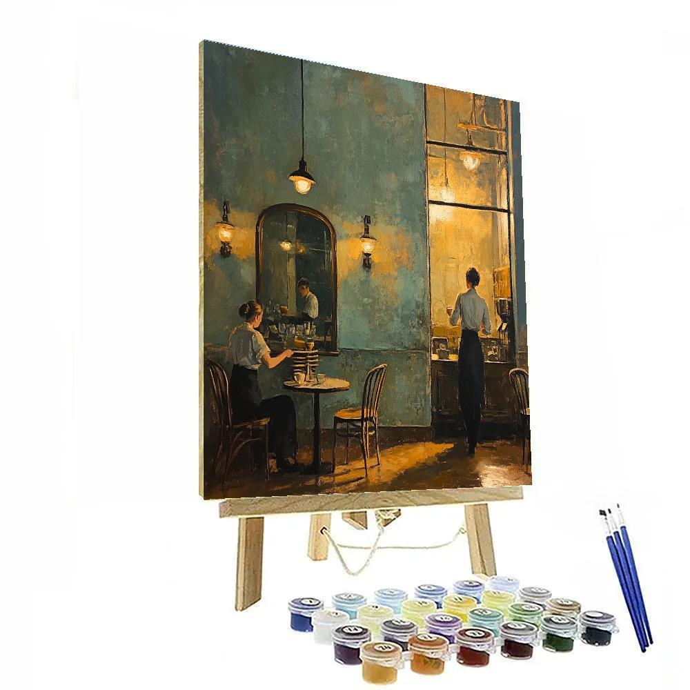 Edgar Degas Inspired Cafe At Closing Time painting number kit