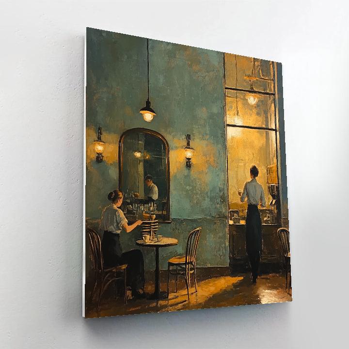 Edgar Degas Inspired Cafe At Closing Time painting number kit
