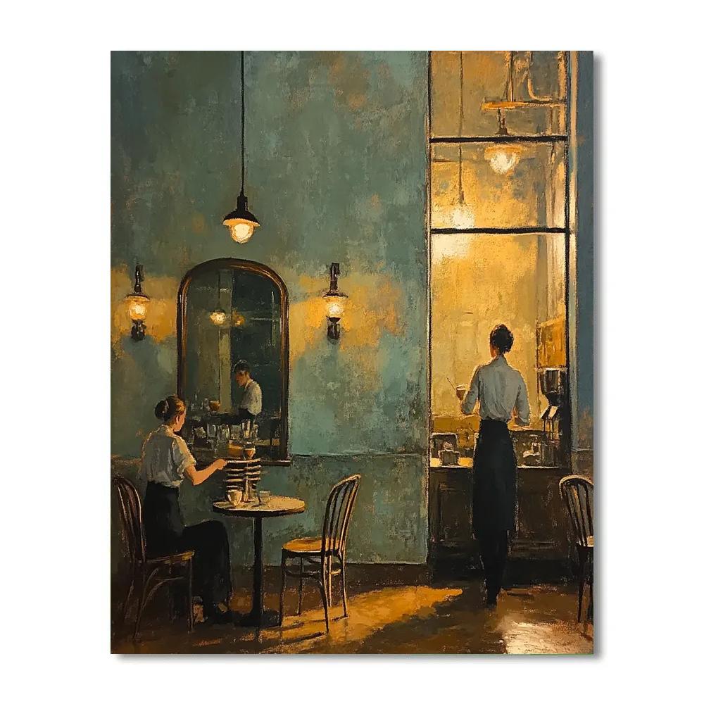 Edgar Degas Inspired Cafe At Closing Time painting number kit
