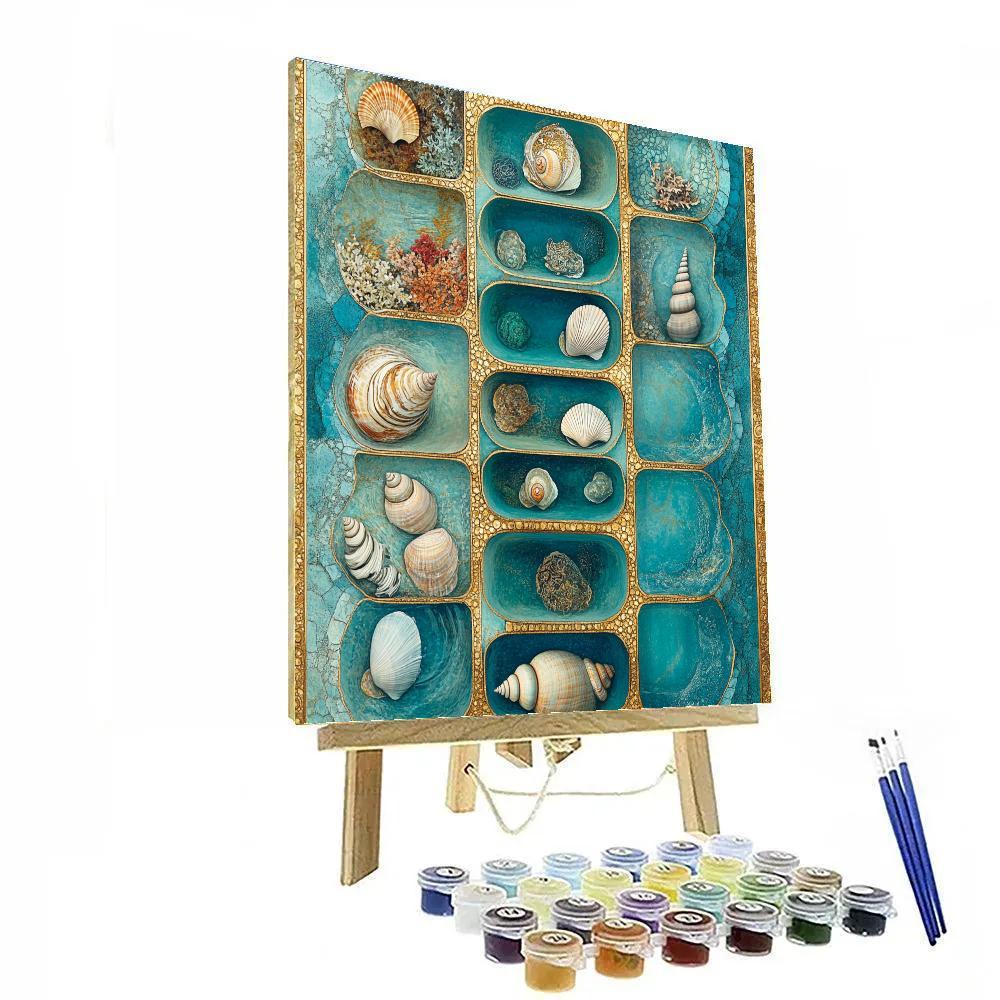 Gustav Klimt Inspired Gilded Tidepool Patterns painting number kit