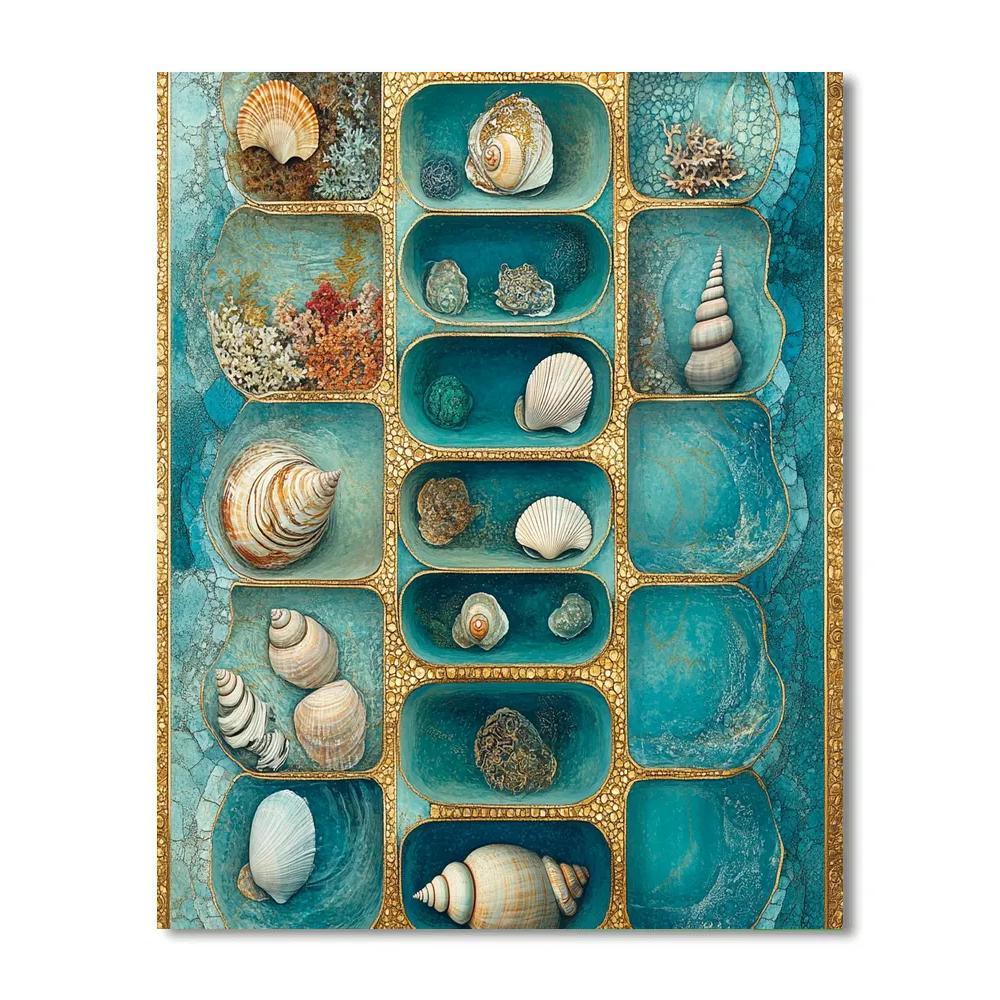 Gustav Klimt Inspired Gilded Tidepool Patterns painting number kit