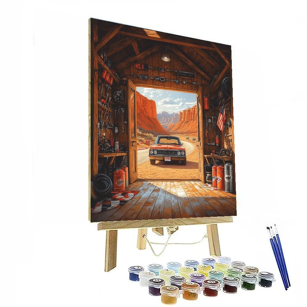 Doc Hudson Desert Garage Tune Up Disney Inspired Paint by numbers kits