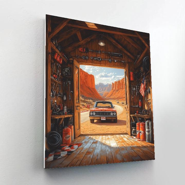 Doc Hudson Desert Garage Tune Up Disney Inspired Paint by numbers kits