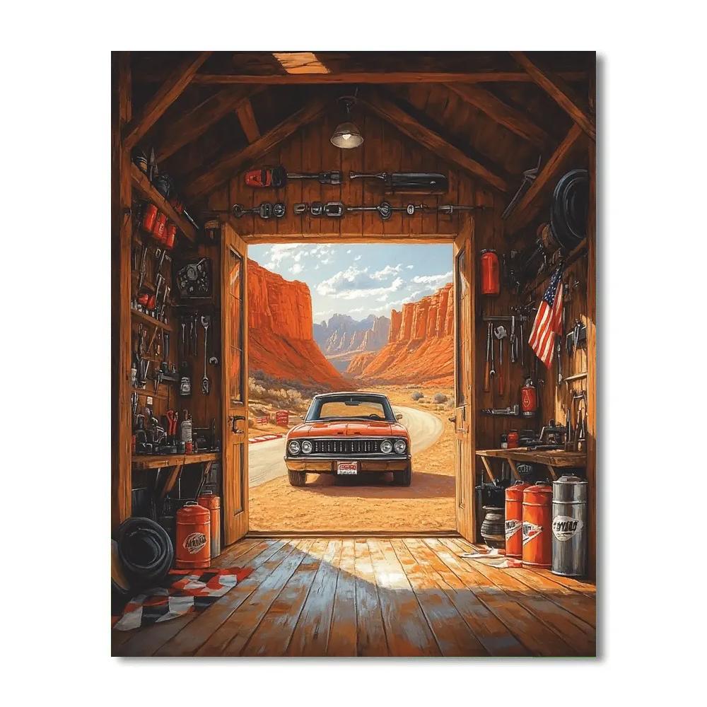 Doc Hudson Desert Garage Tune Up Disney Inspired Paint by numbers kits