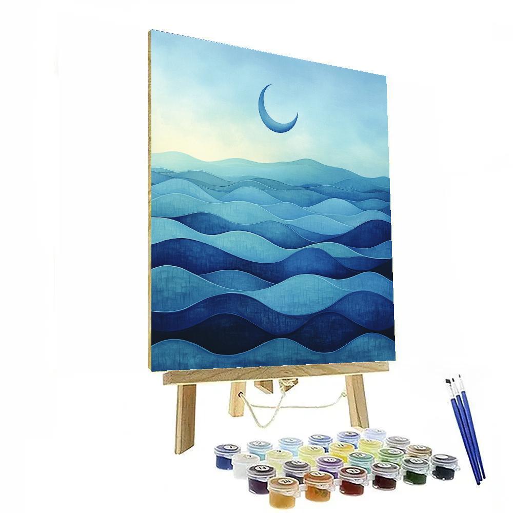 Hiroshige Inspired Whispering Moonlit Tides Paint by numbers art