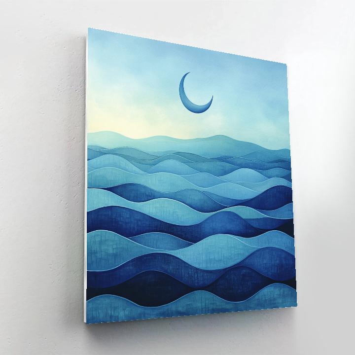 Hiroshige Inspired Whispering Moonlit Tides Paint by numbers art