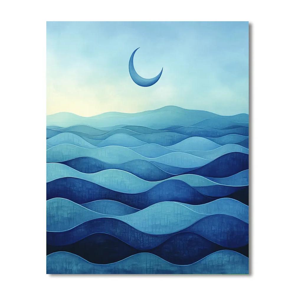 Hiroshige Inspired Whispering Moonlit Tides Paint by numbers art