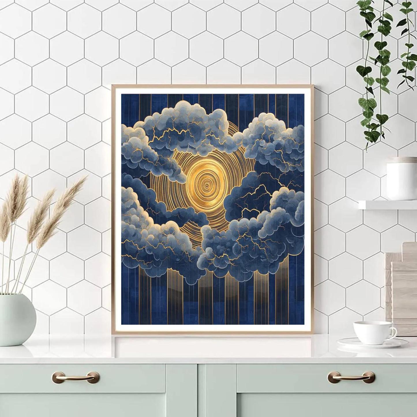 Gustav Klimt Inspired Decorative Thundercloud Strata painting number kit