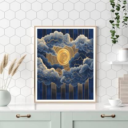 Gustav Klimt Inspired Decorative Thundercloud Strata painting number kit